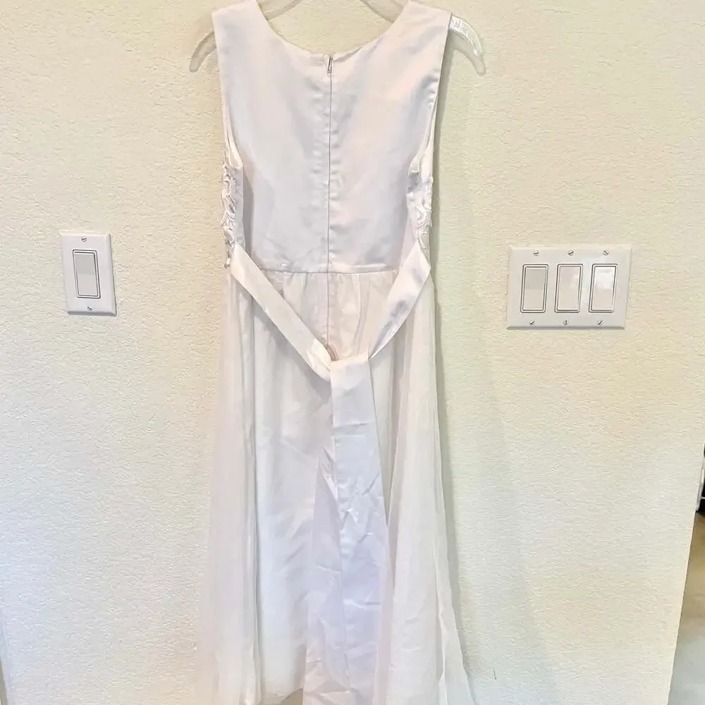 Emerald gumdrops white formal flower girl wedding dress baptism Christening 12